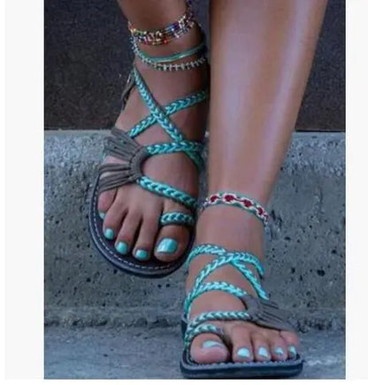 Boho Handmade Breathable Braided Sandals